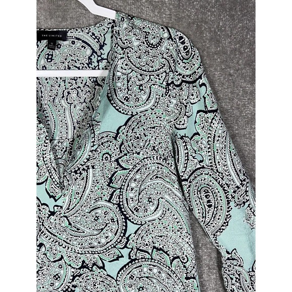 The Limited Paisley Tunic Top Womens Size Small Roll Tab Sleeves Pullover Hi Low - Picture 5 of 14
